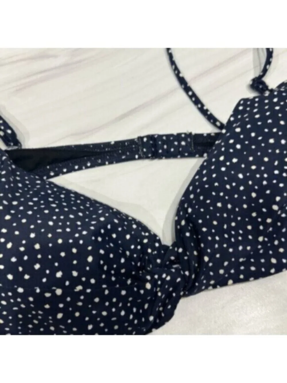 NWT J. Crew Women’s Blue Strappy Twist Bikini Top Bra Size 3X